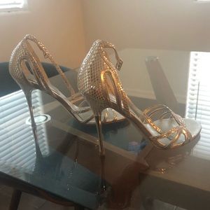 Silver Guess mirrored heels